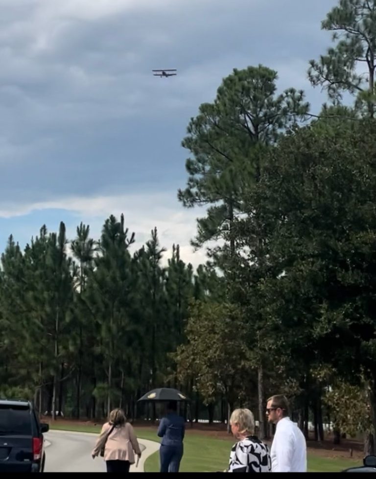 Rick Mantei Honors Ex-Air Force Pilot With Fly-By Tribute At Fort Jackson National Cemetery